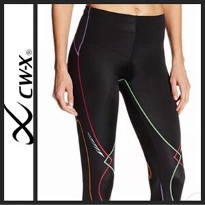 CW-X Black Rainbow Stabylix 3/4 Compression Leggings